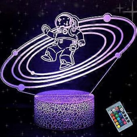 Lampe de bureau 3D WJ Astronaute, effet astronaute, 16 couleurs changeantes, LED, intensité variable (1/5)