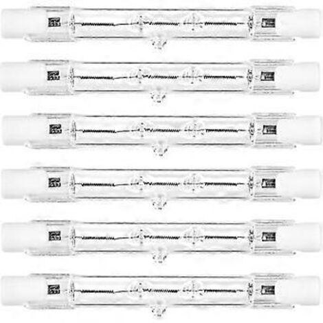 Lot de 6 lampes halogènes R7s 118 mm 230 W à intensité variable 230 V 4650 lm 2800 K blanc chaud à économie d'énergie, projecteur linéaire en tungstène J118 (1/5)