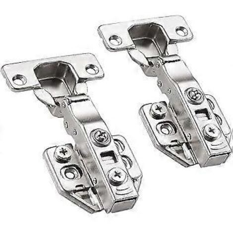 Charnières de porte de placard à fermeture amortie 35 mm, recouvrement total à 110 degrés, avec vis de fixation, 1 paire (2 pièces) (1/5)