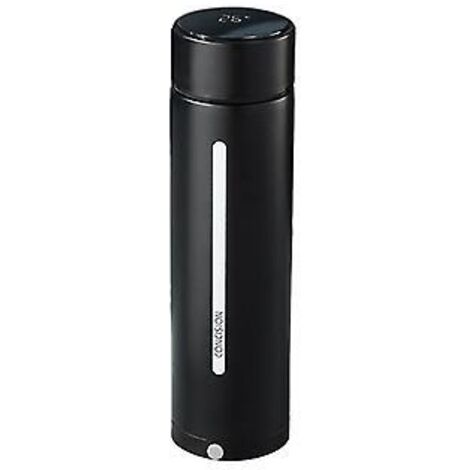 Bouteille d'eau isotherme sans BPA, étanche, avec support pour téléphone (noire) (1/5)