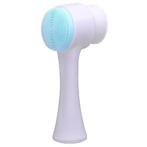 Brosse nettoyante visage double face et extractrice de points noirs bleue (1/2)
