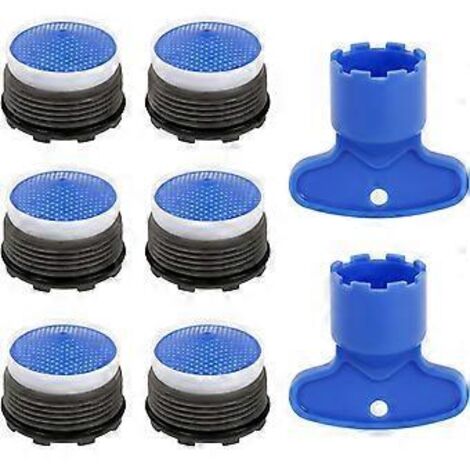 Lot de 6 aérateurs de robinet, aérateur de robinet M21.5, système anti-débordement pour robinet mitigeur de cuisine et de salle de bain. (1/5)