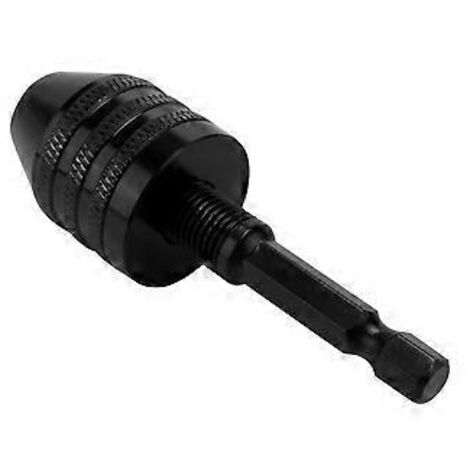 Adaptateur de mandrin sans clé 0,3-8 mm (1/4 pouce) pour perceuse, tournevis et visseuse à percussion - Noir (1/5)