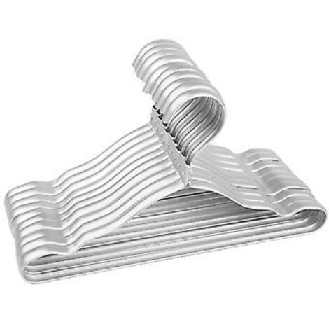 Cintre antidérapant pour costume enfant, durable et anti-déchaussement (10 pièces argentées) (1/2)