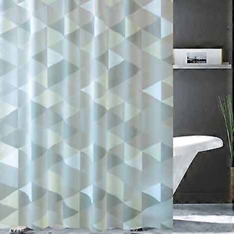 Rideau de douche en tissu imperméable - Rideau de bain lesté pour douche et baignoire 180 cm x 180 cm - Accessoire de salle de bain durable (1/5)