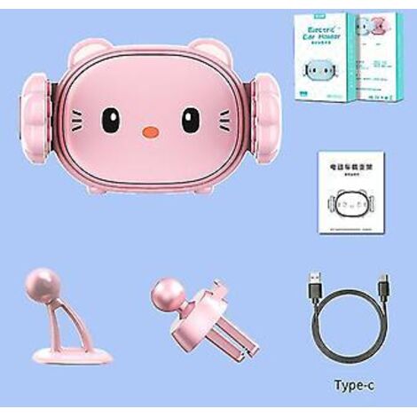 Support de téléphone de voiture mignon à fixer sur la sortie d'air avec pince (rose) (1/2)