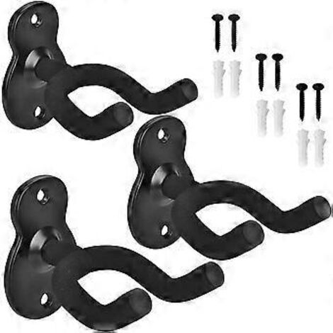 Ensemble de 3 supports muraux SZTXJ pour guitares acoustiques, électriques, basses, ukulélés et guitares classiques (1/5)