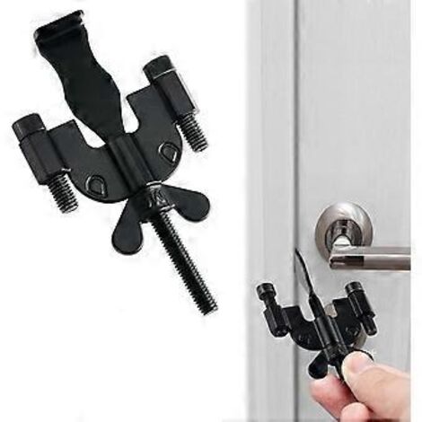 Cadenas de porte portable, cadenas de confidentialité supplémentaire, cadenas en acier inoxydable, dispositif de sécurité, cadenas antivol pour porte de voyage (hôtel, maison, appartement). (1/5)