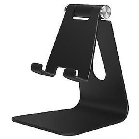 Support de bureau pour téléphone portable en métal, compatible avec iPhone X, XS Max, 8, 7, 6, 12, Samsung S20 Fe, Xiaomi et Huawei (noir) (1/5)