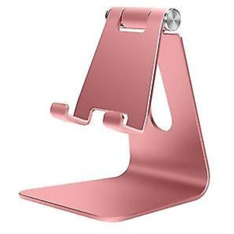 Support de bureau pour téléphone portable en métal, compatible avec iPhone X, XS Max, 8, 7, 6, 12, Samsung S20 Fe, Xiaomi et Huawei (rose) (1/5)