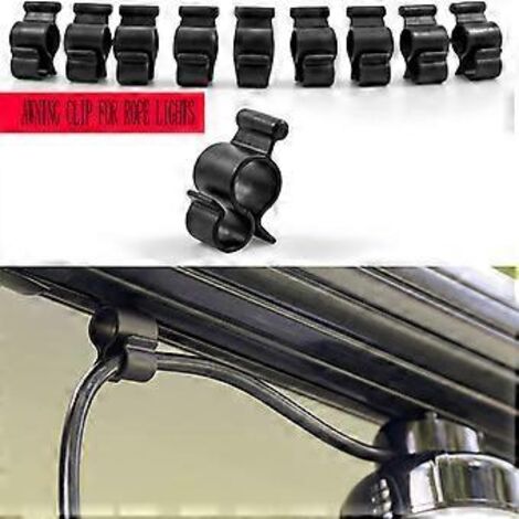 Clip de fixation standard noir SZTXJ pour guirlandes lumineuses - Se glisse dans les rainures du rouleau de store pour créer un crochet pratique - Deux positions de suspension - Trou (1/5)