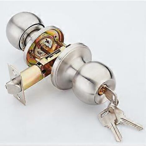 Serrures de porte à clé, serrure de porte en acier inoxydable adaptée aux portes d'une épaisseur de 90 à 109 mm, serrure de porte de salle de bain en alliage d'aluminium (1/5)