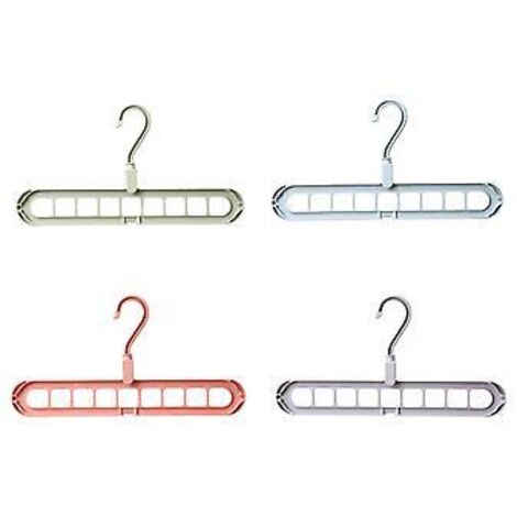 Lot de 5 cintres pliables à 9 trous en plastique pour vêtements d'intérieur (1/3)