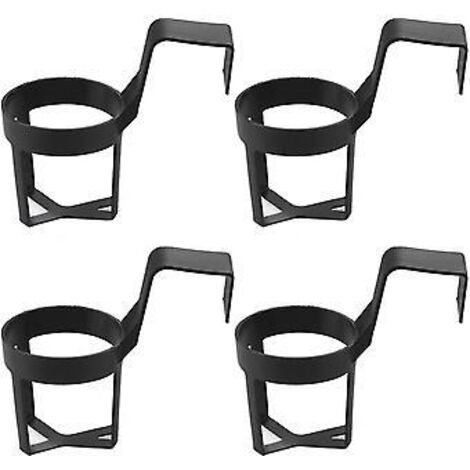 Lot de 4 porte-gobelets de voiture détachables, fixation pour grille d'aération, noir (1/3)