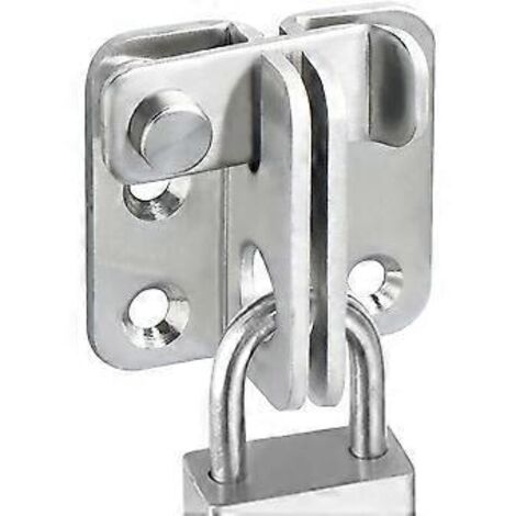 Cadenas de porte coulissante, moraillon, verrou de porte, boucle de verrouillage, crochet antivol, finition acier inoxydable brossé. (1/5)