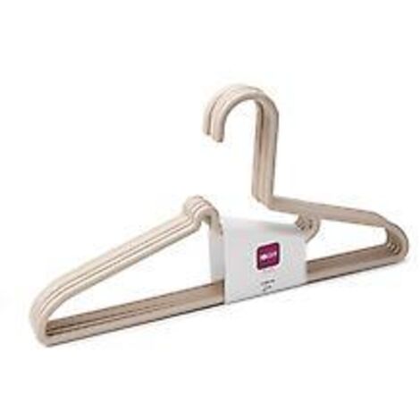 Lot de 10 cintres en plastique antidérapants et résistants, pour linge (couleur café clair). (1/2)