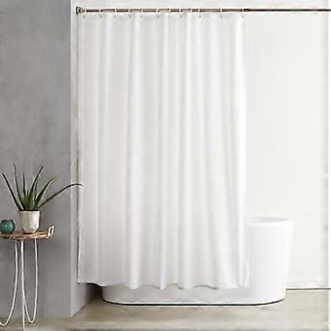 Rideau de douche en polyester blanc 183 x 198 cm (1/5)