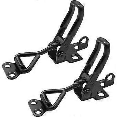 Lot de 2 loquets de serrage réglables en métal, à bascule, avec levier de serrage, capacité de 100 kg, force de serrage élevée, adaptés aux armoires, portes et valises. (1/4)