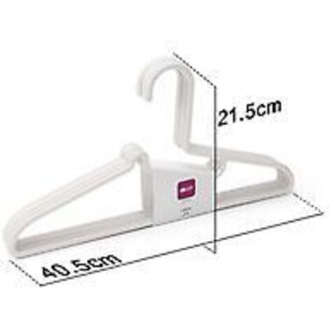 Lot de 10 cintres en plastique antidérapants et résistants, pour linge (Nava blanc) (1/2)