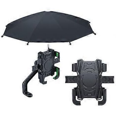 Support de téléphone portable extérieur avec parapluie, support de téléphone pour vélo, mini parapluie pare-soleil, parapluie automatique pour téléphone portable, abri contre le vent et la pluie pour (1/3)