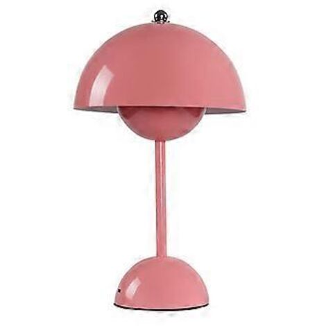 Lampe de table LED rechargeable à interrupteur tactile, motif champignon et bouton de fleur, pour salon ou bureau (rose) (1/5)