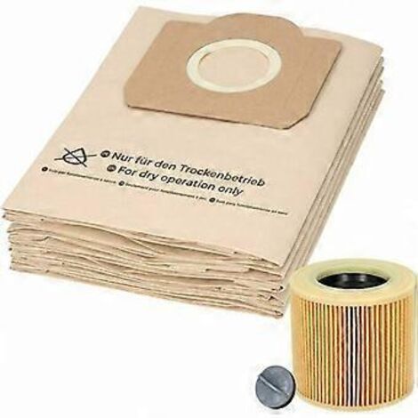 Sacs pour aspirateur EasyVac 3, protection du moteur pour pièces d'aspirateur eau et poussière, sacs filtrants en papier pour une meilleure qualité d'air, double filtration (1/5)