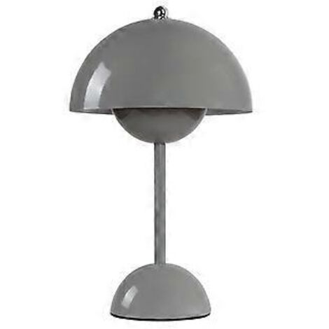 Lampe de table LED rechargeable à interrupteur tactile, motif champignon et bouton de fleur, pour salon ou bureau (gris) (1/5)