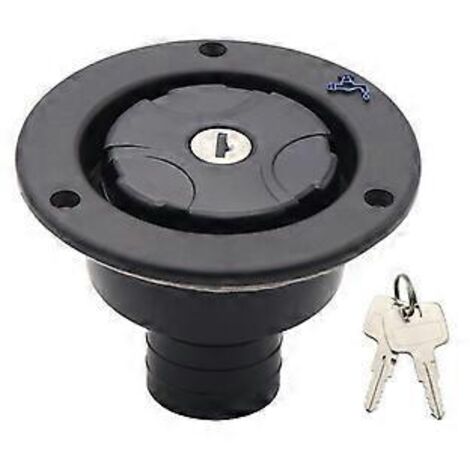Bouchon de remplissage verrouillable pour réservoirs d'eau de caravane, trappe de remplissage, bouchon de réservoir de remorque, accessoire pour camping-car (noir) (1/5)