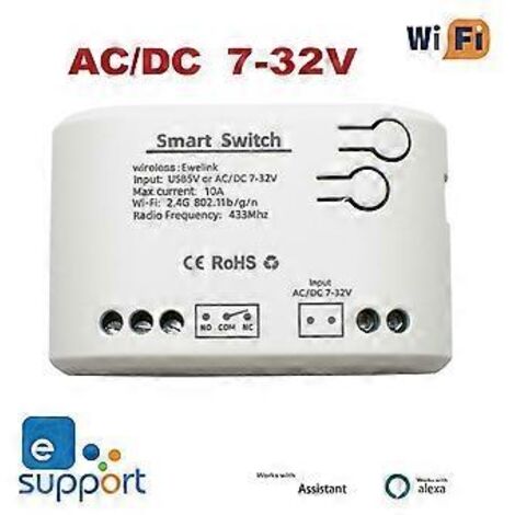 Module de commutation Wi-Fi intelligent à 1 canal avec relais de commande pour maison connectée (1/5)