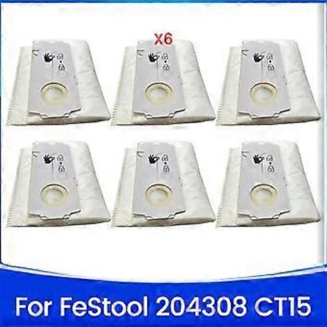 Lot de 6 sacs à poussière filtrants 204308 CT Mini/Midi -2/5 pour aspirateur FeStool 204308 CT 15 (1/5)