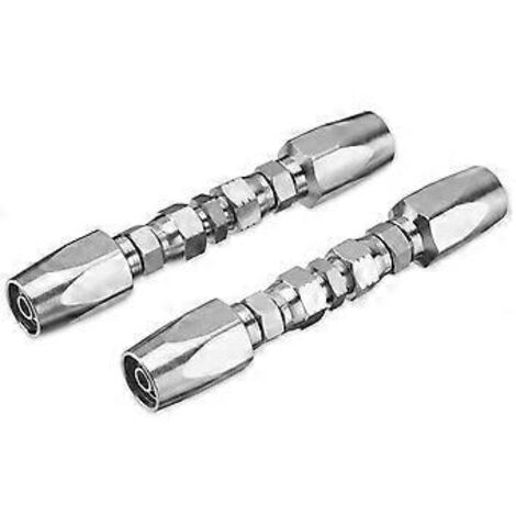 Kit de réparation de flexible hydraulique (2 pièces), réutilisable, raccord de réparation hydraulique réutilisable à 2 fils (3/8 pouce). (1/5)