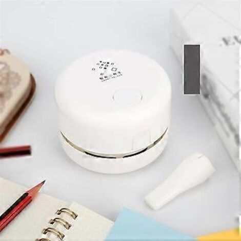 Mini aspirateur de bureau, nettoyeur de poussière, balai aspirateur, nettoyage de table (blanc) (1/5)