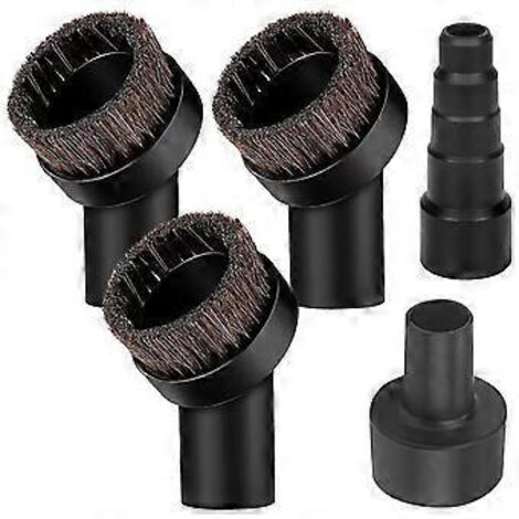 Brosse pour aspirateur de 3,2 cm (1 1/4 pouce) de diamètre, à poils doux en crin de cheval, avec adaptateur pour tuyau de 6,3 cm (2 1/2 pouces) à 3,2 cm (1 1/4 pouce). (1/5)
