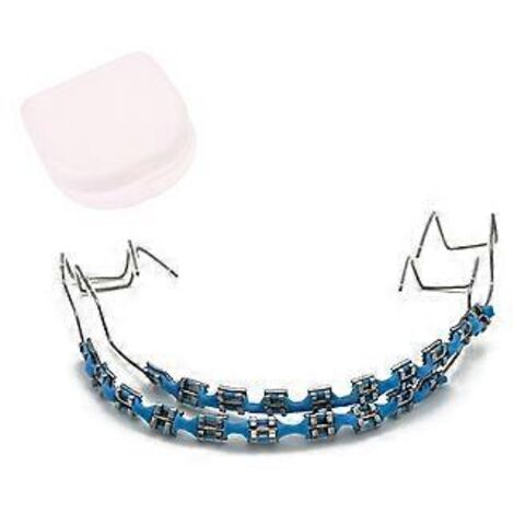 1 paire de fausses bagues colorées pour les dents, fils métalliques temporaires, ligature orthodontique Ti (bleu) (1/5)