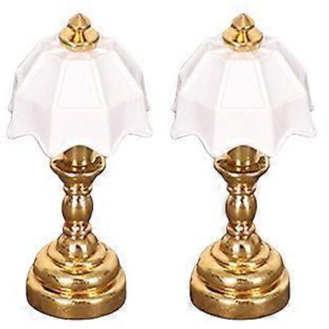 Mini lampe de table style rétro, décoration mignonne pour la maison ou le bureau, style miniature pour maison de poupée. (1/5)