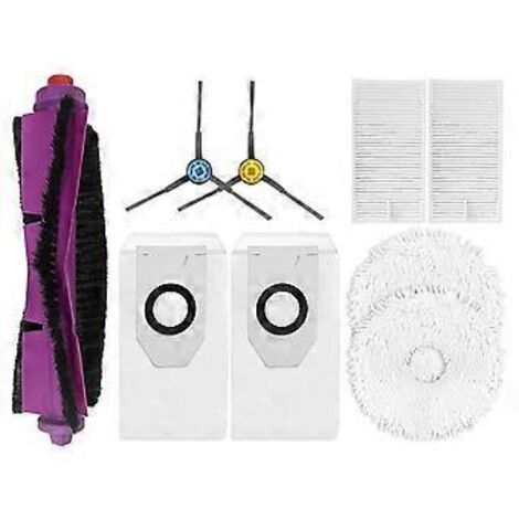 Pièces détachées pour aspirateur robot V12 : brosse principale, chiffon de nettoyage, filtre HEPA, sacs à poussière. (1/5)
