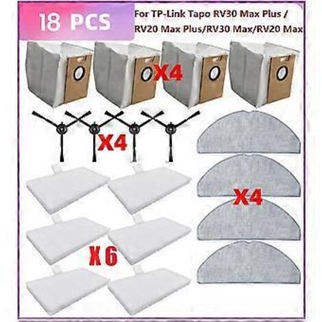 18 pièces pour aspirateur TP-Link Tapo RV30 Max Plus / RV20 Max Plus / RV30 Max / RV20 Max : filtres et serpillères. (1/5)