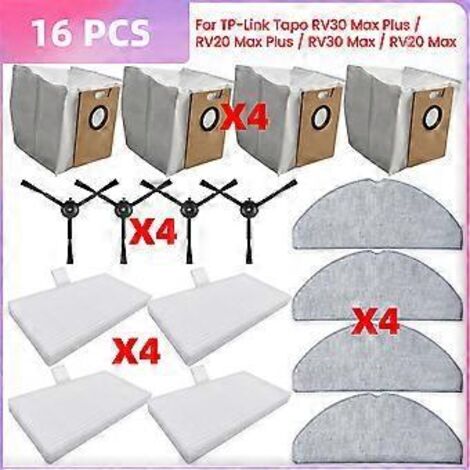 Pièces détachées pour RV30 / RV20 / RV30 Max / RV20 Max : sac à poussière, filtre HEPA, brosse latérale et chiffon de nettoyage (1/5)