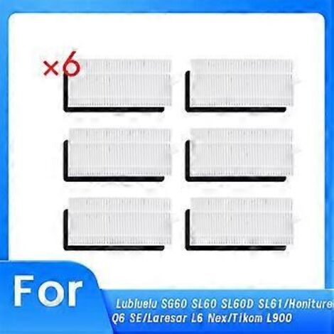 Lot de 6 filtres de rechange pour aspirateur robot Nex SG60 SL60 SL60D SL61/L6 (1/5)