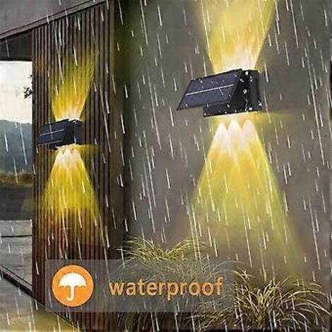 Lampe murale solaire LED extérieure résistante à la pluie pour jardin et cour, lampe à éclairage intelligent réglable (1/5)