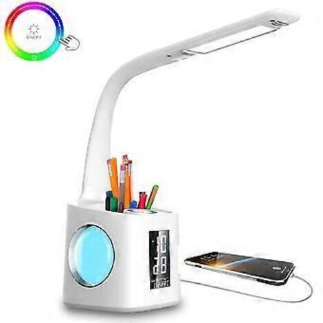 Lampe de bureau LED RGB avec col de cygne flexible à 360°, idéale pour la lecture au chevet, variateur tactile offrant 256 variations de couleurs. (1/4)