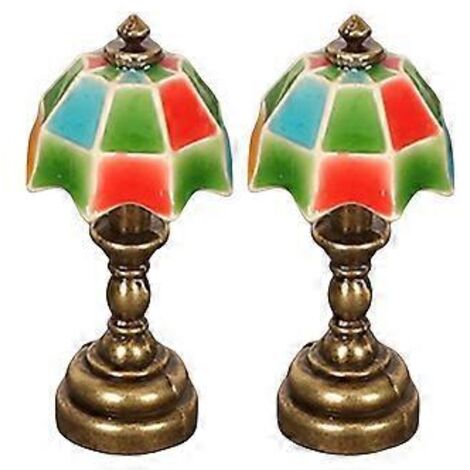 Mini lampe de table style rétro, décoration mignonne pour la maison ou le bureau, style miniature pour maison de poupée. (1/5)