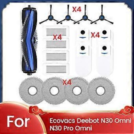 17 pièces pour aspirateur Ecovacs Deebot N30 OMNI / N30 PRO OMNI : brosse latérale, filtre, balai à franges C (1/5)