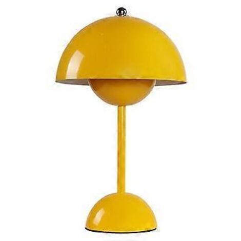 Lampe de table LED rechargeable à interrupteur tactile, motif champignon et bouton de fleur, pour salon ou bureau (jaune) (1/5)