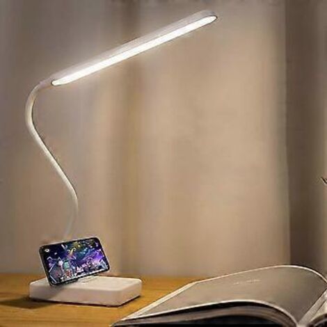 Lampe de bureau intelligente avec port USB, lampe de bureau LED pour bureau à domicile, batterie rechargeable, lampe de lecture de bureau réglable, intensité lumineuse réglable en continu pour la lect (1/5)