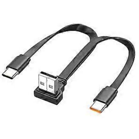 Câble de charge multiple USB vers USB-C 2 en 1 avec connecteurs Type-C pour tablette (courbure vers le haut de 50 cm) (1/5)