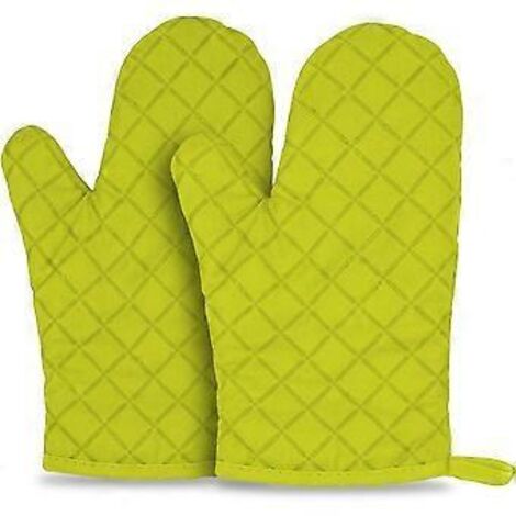 Gants de cuisine en silicone résistant à la chaleur, antidérapants (verts, 1 paire) (1/5)