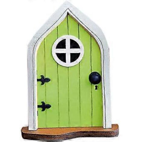 Détail lumineux de fenêtre, design réaliste de porte elfique, pour une exposition toute l'année et le développement de la créativité dans une sculpture miniature d'art de jardin (1/5)