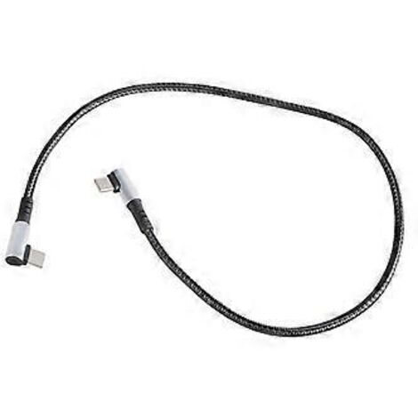 Câble USB-C haute vitesse 66 W 25/50 cm, câble de liaison étendu, câble de charge rapide, transfert de données 480 Mbps pour téléphone et tablette (double coude 0,5 m) (1/5)