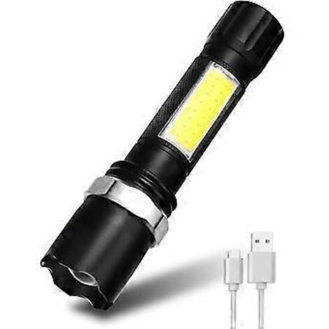 Lampe torche LED rechargeable 500 lm, ultra puissante, rechargeable par USB, 3 modes (1/5)